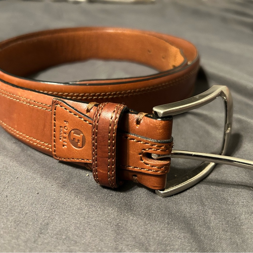 Brown leather fossil belt